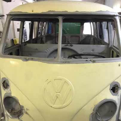 VW Bulli front Blechbearbeitung