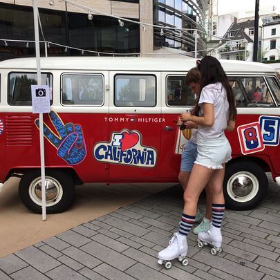 Promotionfahrzeug für Kalifornien ein VW Bulii T1